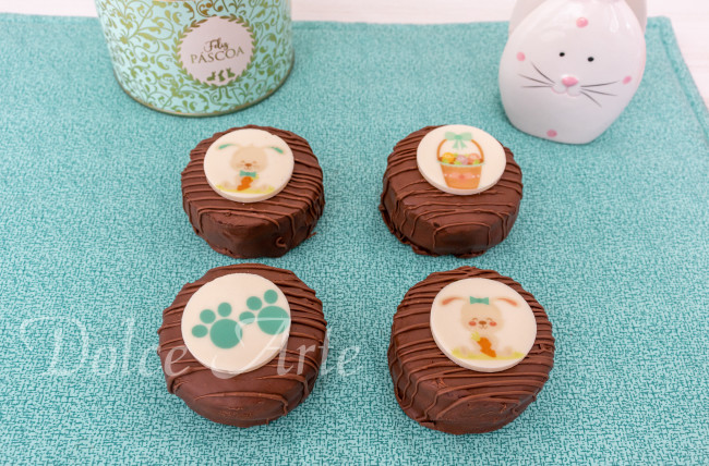 Pães de mel decorados Páscoa com pastilha de chocolate