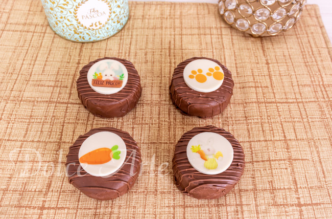 Pães de mel decorados Páscoa com pastilha de chocolate