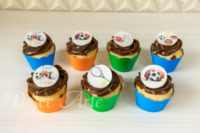 Cupcakes decorados Esportes