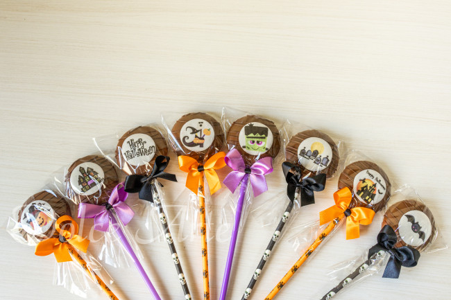 Pirulito de chocolate pastilha Halloween