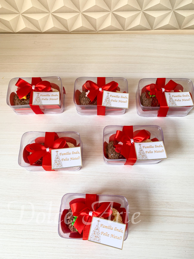 Caixa de acetato com 2 doces decorados Natal