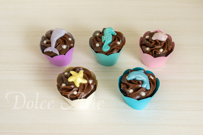Cupcake decorado Fundo do Mar