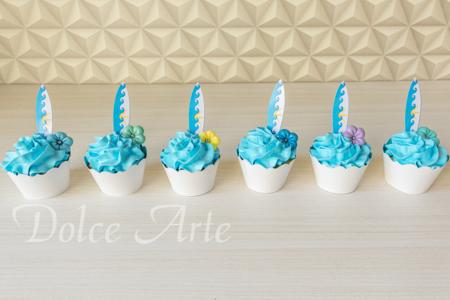 Cupcake decorado Praia