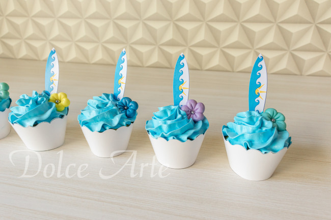 Cupcake decorado Praia