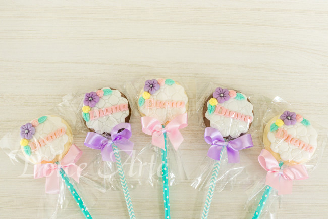 Pirulitos decorados Jardim