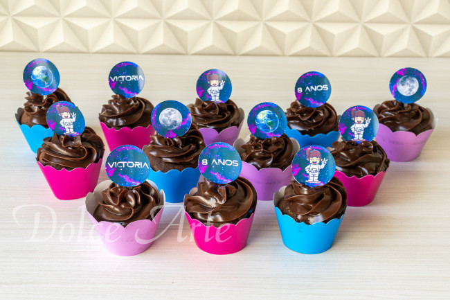 Cupcakes decorados Galáxia