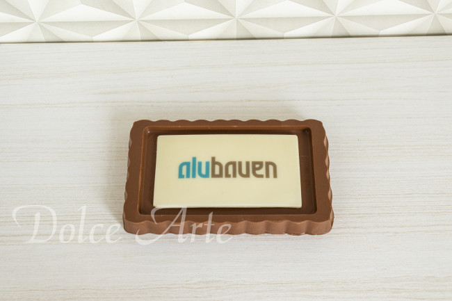Barra de chocolate corporativa, personalizada com a logo