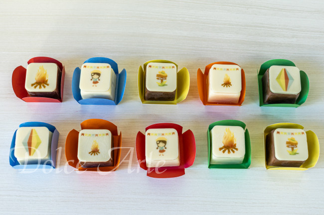 Bombons decorados com pastilha de chocolate Festa Junina