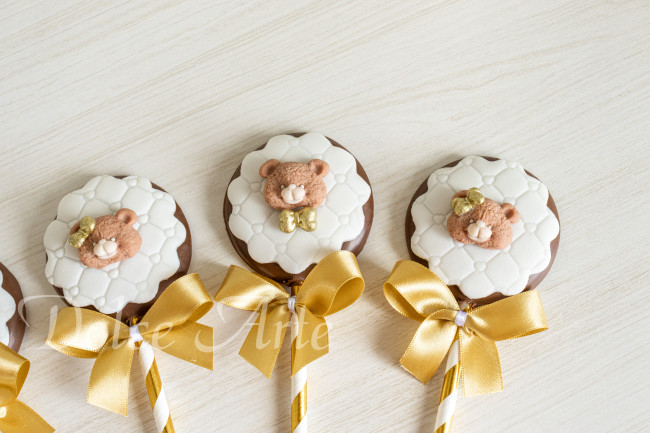 Pirulitos de Chocolate Ursinhos Revelação Bebê