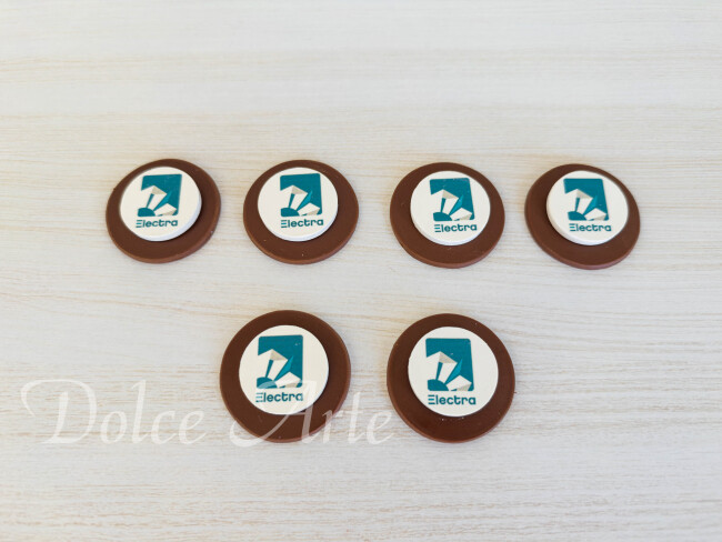 Pastilha de chocolate Corporativa decorada com a logo