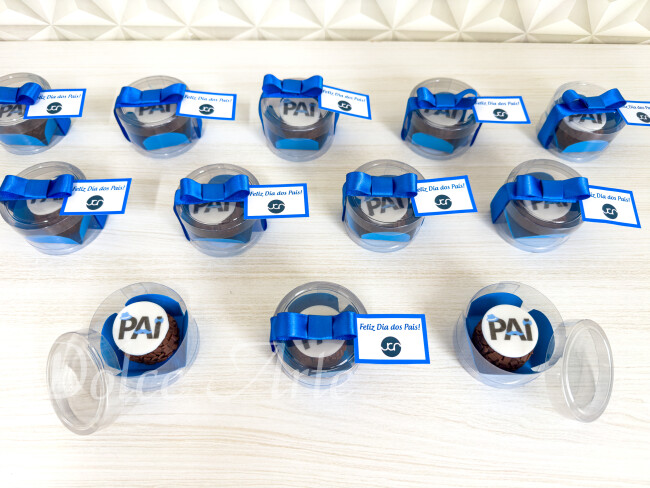 Caixa de acetato com 1 doce decorado Dia dos Pais