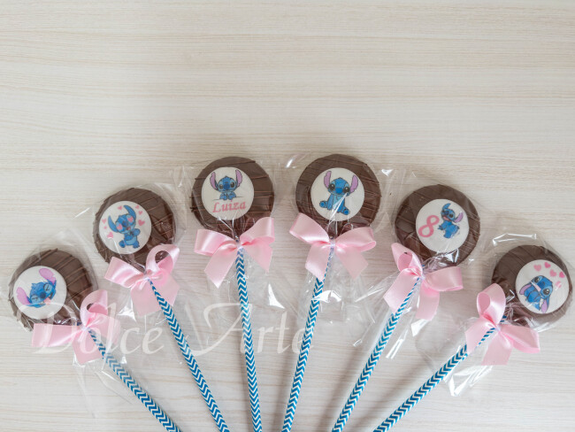 Pirulitos de Chocolate decorados Stitch